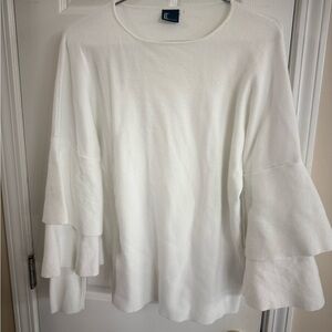 Love Token White Layered Sleeve Blouse